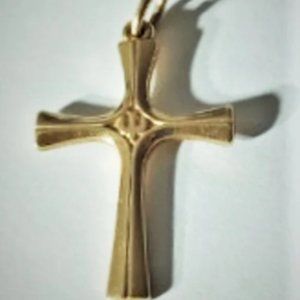 Vintage 14K Y Gold JAMES AVERY Descending Dove Cross Necklace Pendant RETIRED